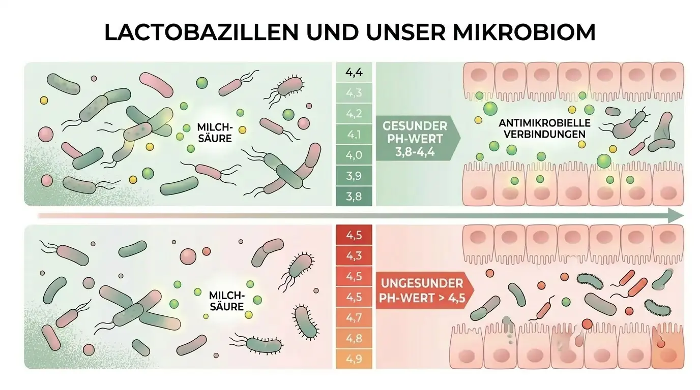 Lactobazillen und unser Mikrobiom – Schematische Darstellung